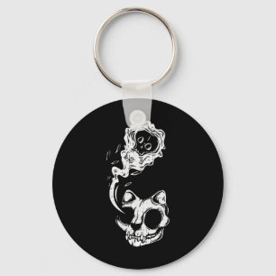 Cat Ghost Lazy Halloween Kostuum Leuk Kitten Skull Sleutelhanger