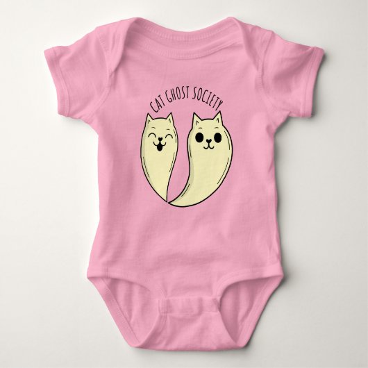 Cat Ghost Society Spooky Funny Pet Halloween Romper (Voorkant)