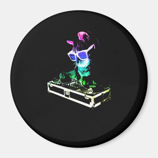 Cat Gift | Cat DJ Echt Cool Magneet (Voorkant)