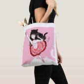 Cat Girl Ballerina Tote Bag (Dichtbij)