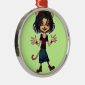 cat girl metalen ornament (Rechts)