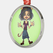 cat girl metalen ornament (Links)
