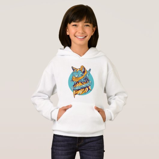 Cat Girl's Pullover Hoodie (Voorkant volledig)