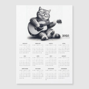 Cat Gitarist 2025 Magnetische Kalender Musical