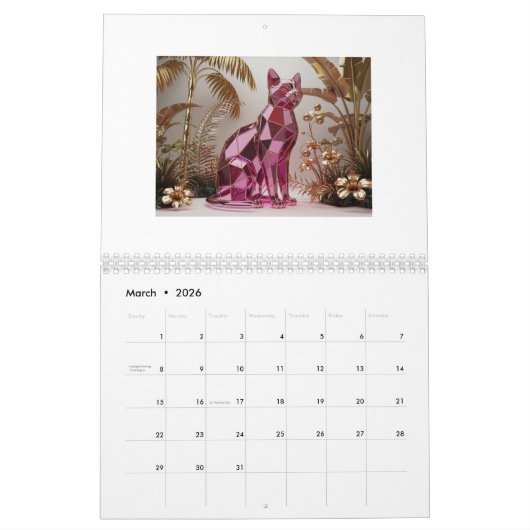 Cat Glass Calendar Kalender (Mar 2026)