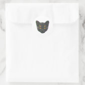 Cat Glitch Vaporwave Weird Dream Kat Ronde Sticker (Tas)