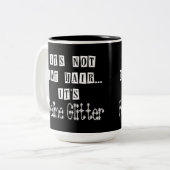 Cat Glitter Humor Tweekleurige Koffiemok (Voorkant links)