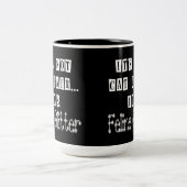 Cat Glitter Humor Two-Tone Koffee Mok (Center)