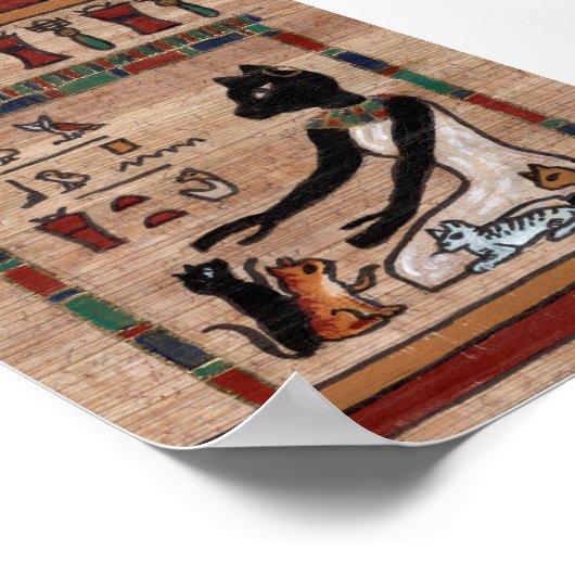 Cat Goddess Bast met haar Poster Kittens (Hoek)