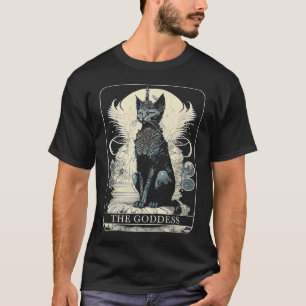 Cat Goddess Black Cat Tarot Kaart T-shirt
