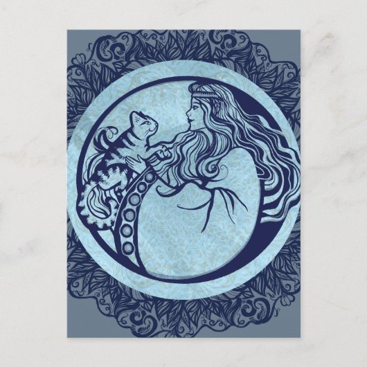 Cat Goddess Roos Briefkaart (Voorkant)