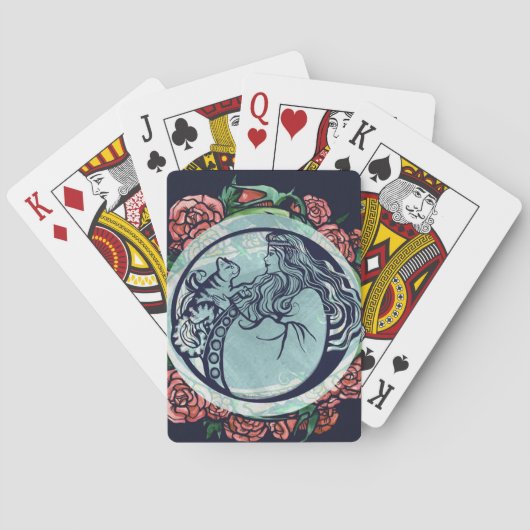 Cat Goddess Roos Pokerkaarten (Achterkant)