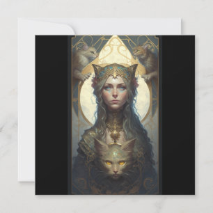 Cat godin tarot card notitiekaartje