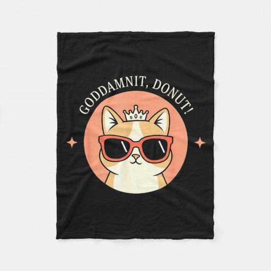 Cat - Godit, Donut! Sy Retro Cat Lover Design  Fleece Deken (Voorkant)
