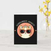 Cat - Godit, Donut! Sy Retro Cat Lover Design  Kaart (Gele Bloem)