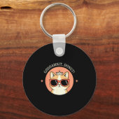 Cat - Godit, Donut! Sy Retro Cat Lover Design Sleutelhanger (Voorkant)