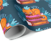 Cat goedgekeurde boeken Blauwgroen Cadeaupapier (Rol Hoek)