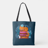 Cat goedgekeurde boeken Blauwgroen Tote Bag (Achterkant)