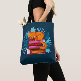 Cat goedgekeurde boeken Blauwgroen Tote Bag