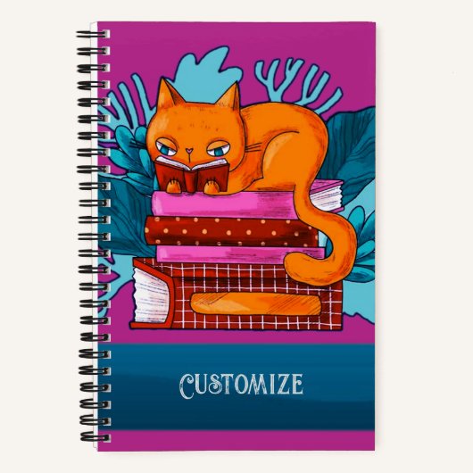 Cat Goedgekeurde Boeken Pink Custom Notitieboek (Voorkant)