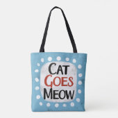 Cat Goes Meow Canvas tas (Achterkant)