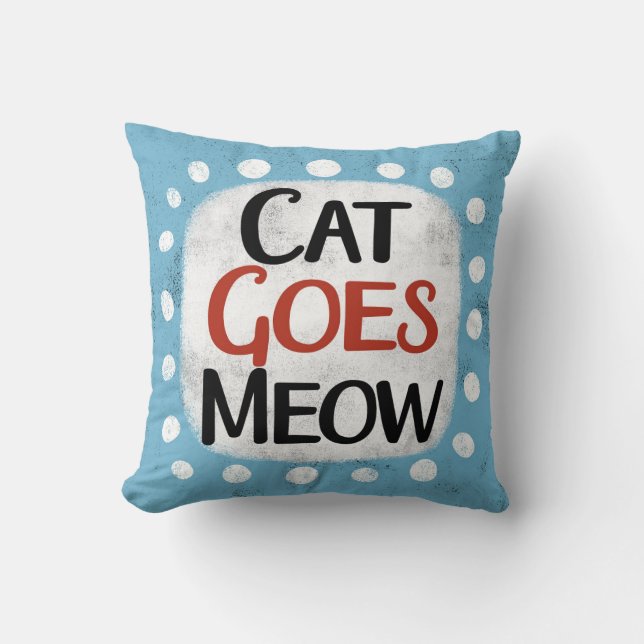 Cat Goes Meow Sierkussen (Voorkant)