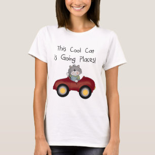 Cat Going Plaatsen Rode Auto shirts en Geschenken