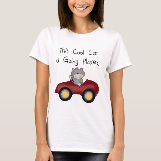 Cat Going Plaatsen Rode Auto shirts en Geschenken (Voorkant)
