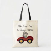 Cat Going Plaatsen Rode Auto shirts en Geschenken Tote Bag (Voorkant)