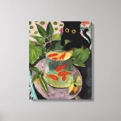Cat Goldfish Matisse Poster Elegant Modern Canvas Afdruk (Voorkant)