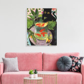 Cat Goldfish Matisse Poster Elegant Modern Canvas Afdruk (Insitu (Woonkamer))