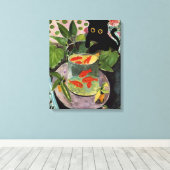 Cat Goldfish Matisse Poster Elegant Modern Canvas Afdruk (Insitu (Houten vloer))
