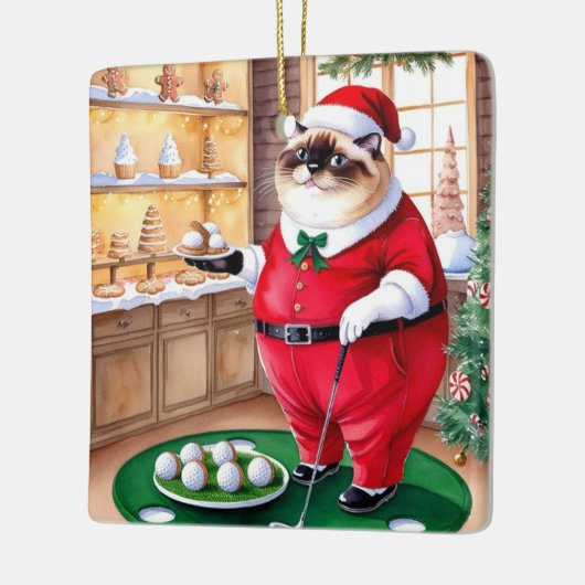 CAT Golf Kerst thema Keramisch Ornament (Links)