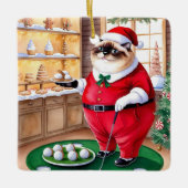 CAT Golf Kerst thema Keramisch Ornament (Voorkant)
