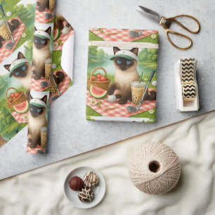 Cat Golfer picknick in de tuin Cadeaupapier