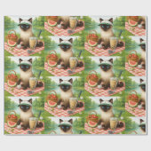 Cat Golfer picknick in de tuin Cadeaupapier (Vlak)