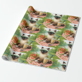 Cat Golfer picknick in de tuin Cadeaupapier (Uitgerold)