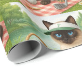 Cat Golfer picknick in de tuin Cadeaupapier (Rol Hoek)