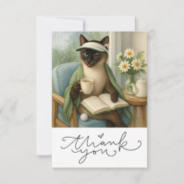 Cat Golfer slok koffie Bedankkaart