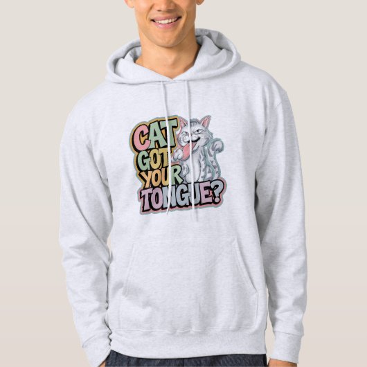 Cat Got Your Tongue? Funny Mischievous Kitty Hoodi Hoodie (Voorkant)