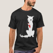 CAT GOT YOUR TONGUE shirt edgy top WIT CAT (Voorkant)
