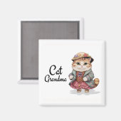 Cat Grandma Magnet – Schattige zomercadeau (Voorkant / Achterkant)