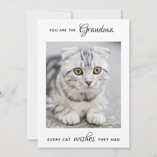 Cat Grandma Personalized Pet Photo Moederdag Feestdagenkaart (Voorkant)