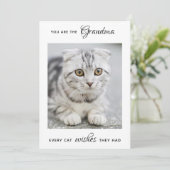 Cat Grandma Personalized Pet Photo Moederdag Feestdagenkaart (Staand voorkant)