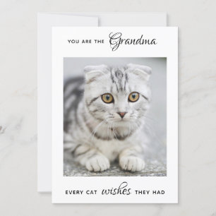 Cat Grandma Personalized Pet Photo Moederdag Feestdagenkaart