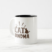 Cat Grandma Tweekleurige Koffiemok (Voorkant links)