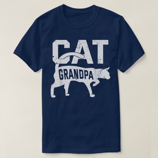 Cat Grandpa Kitten Pet Owner Meow Vaderdag T-shirt (Design voorkant)