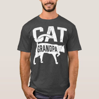 Cat Grandpa Kitten Pet Owner Meow Vaderdag T-shirt