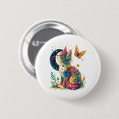 Cat Graphic met Schattige Katten Dierengezicht voo Ronde Button 5,7 Cm (Voorkant /achterkant)