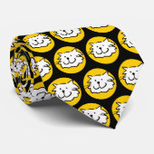 Cat grappig gezichtspatroon stropdas (Opgerold)